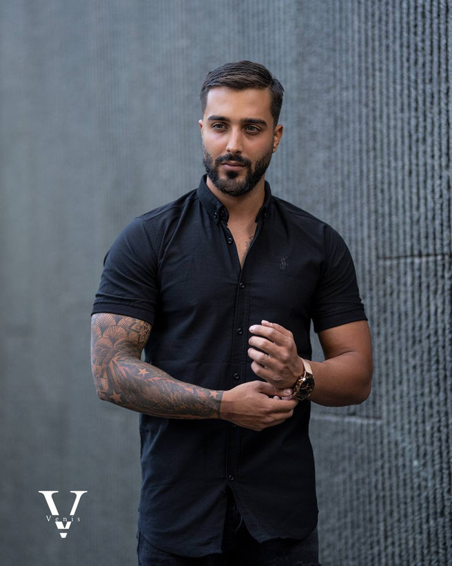 پیراهن آستین کوتاه تک رنگ مردانه