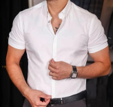 پیراهن آستین کوتاه مردانه تک رنگ با تنخوری و کیفیتی بسیار عالی