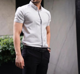 پیراهن آستین کوتاه مردانه تک رنگ با تنخوری و کیفیتی بسیار عالی