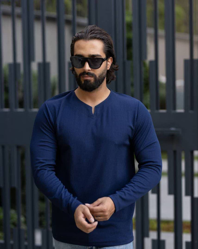 تیشرت نیم زیپ نیم یقه مراکشی مردانه اورجینال استایل اولد مانی old money -ارجینال