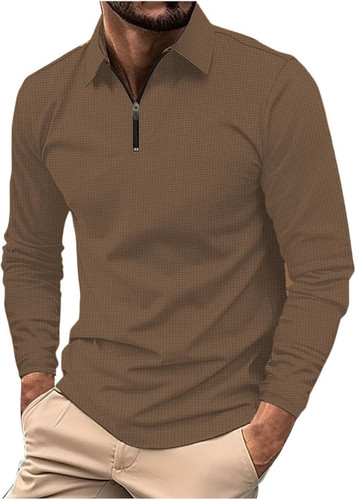پیراهن مراکشی نیم زیپ رنگ قهوه ای مدل massimo dutti